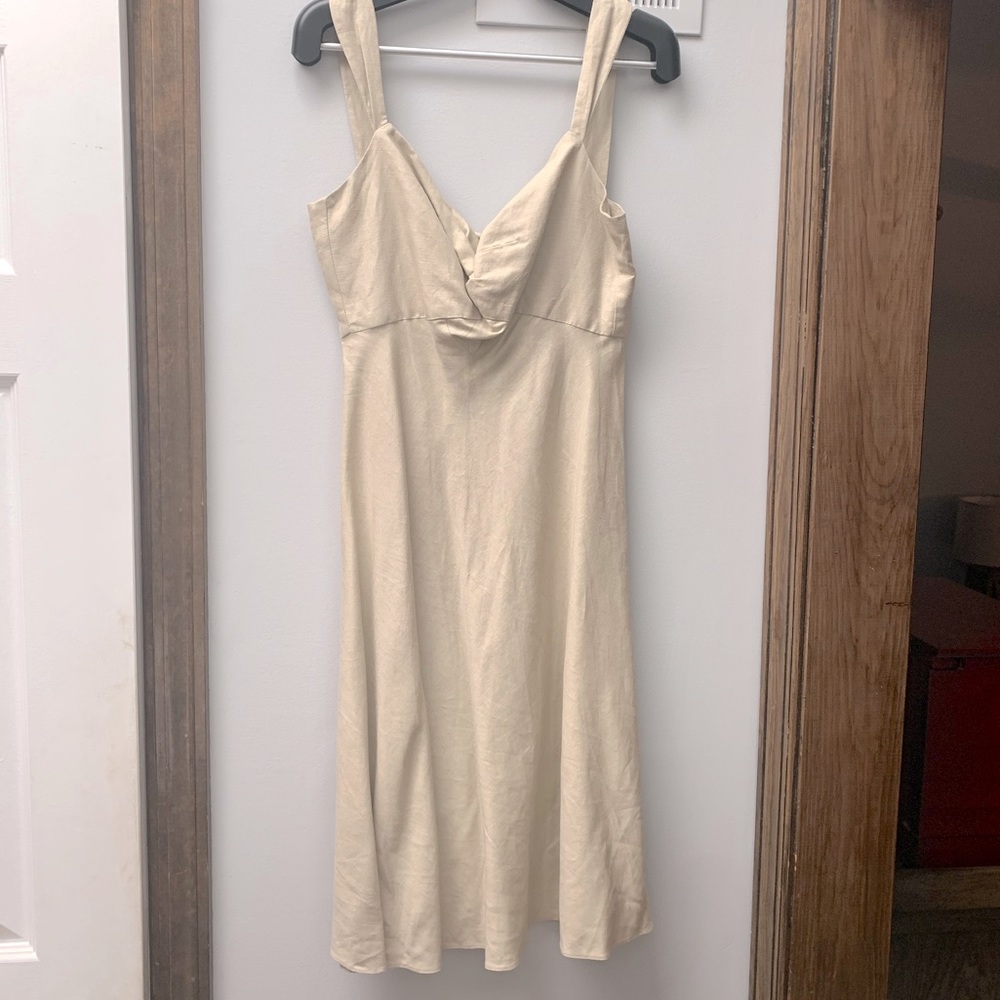 Angela Ibiza with diamond style tan cotton dress
